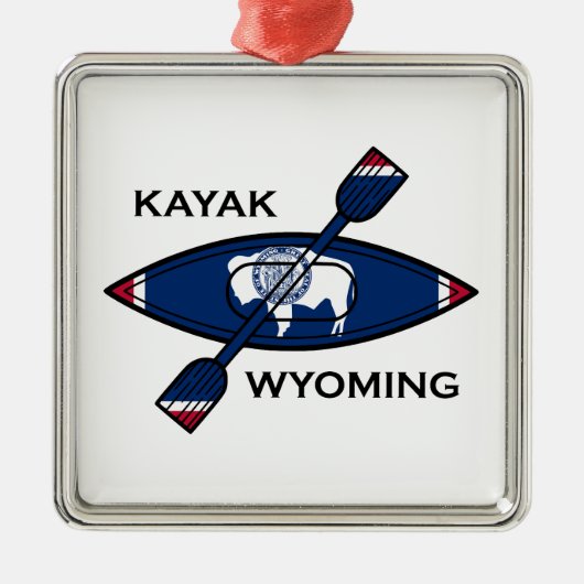 Kajak Wyoming vlag Metalen Ornament (Voorkant)