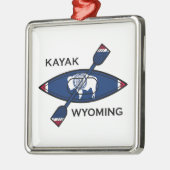 Kajak Wyoming vlag Metalen Ornament (Links)
