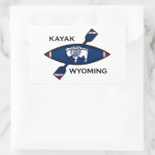 Kajak Wyoming vlag Rechthoekige Sticker (Tas)