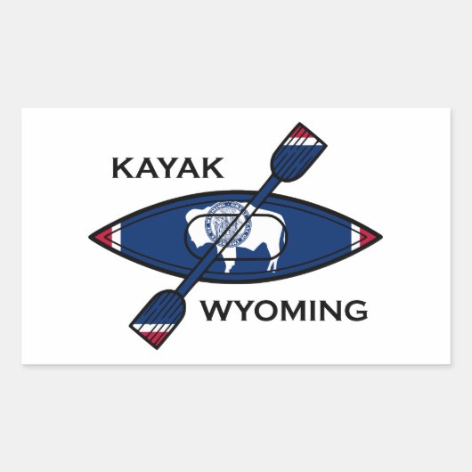 Kajak Wyoming vlag Rechthoekige Sticker (Voorkant)