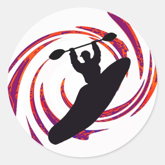 Kajak zeg het ronde sticker (Voorkant)