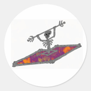 Kajak zwaartekracht Botten Ronde Sticker