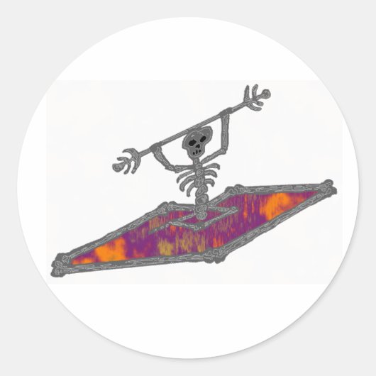 Kajak zwaartekracht Botten Ronde Sticker (Voorkant)