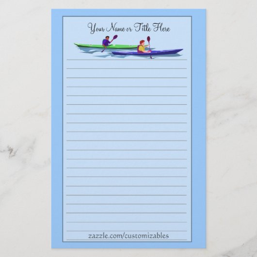 kajakbenodigdheden briefpapier (Voorkant)