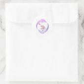 Kajakcyclus ontwerp ronde sticker (Tas)