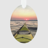 Kajakken bij zonsondergang Ovaal Acryl Kerstmis Or Ornament (voorkant)