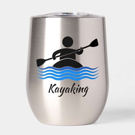 Kajakken Design Thermische Wijn Tumbler (Voorkant)