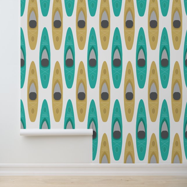 Kajakken Kajak kano patroon Behang (Applicatie)