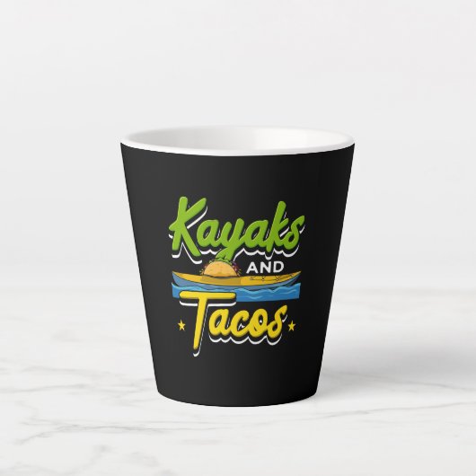 Kajakken - Kajakken en taco's Grappig Kajakken Latte Mok (Voorkant)