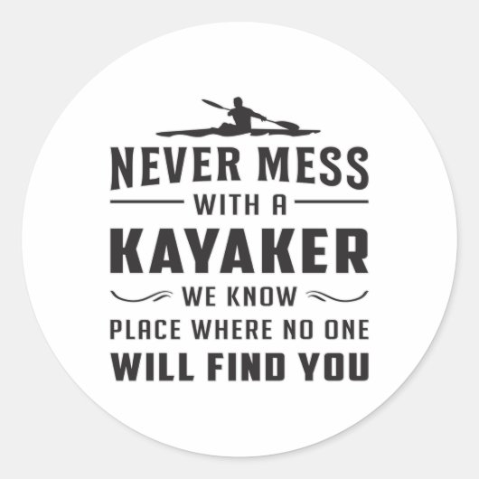 Kajakken Kano Kajak Kanoën Grappig geschenk idee Ronde Sticker (Voorkant)