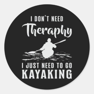 Kajakken Kano Kajak Kanoën Therapie Grappig gesche Ronde Sticker