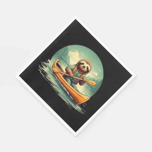 Kajakken luiaard kano liefhebber grappige dieren  servet (Hoek)