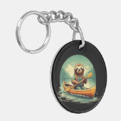 Kajakken luiaard kano liefhebber grappige dieren  sleutelhanger (Voorkant Links)