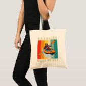 Kajakken maakt me nat grappig kanoën  retro tote bag (Voorkant (product))