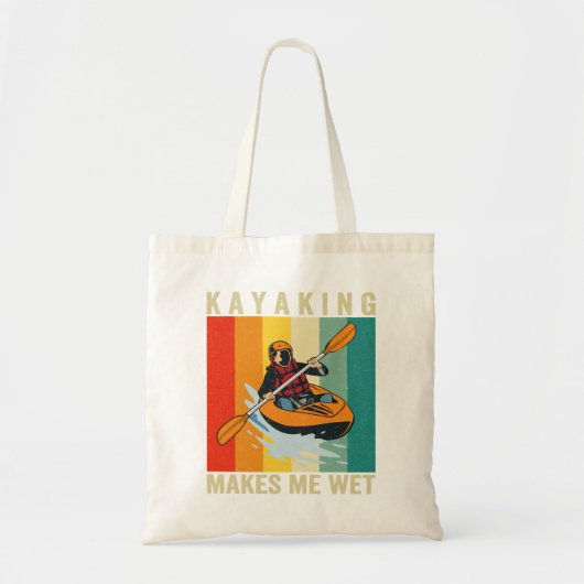 Kajakken maakt me nat grappig kanoën  retro tote bag (Voorkant)