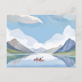 Kajakken op het meer | Waterverf van de natuur ber Briefkaart (Voorkant)