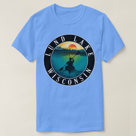Kajakken op Lund Lake Wisconsin T-shirt (Design voorkant)