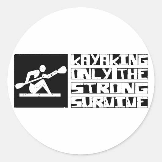 Kajakken overleven ronde sticker (Voorkant)