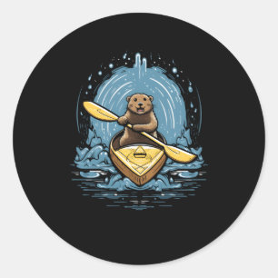 Kajakken rivier Otter Kajak kano peddelen Ronde Sticker
