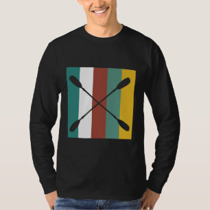 Kajakken Roeien Retro kleuren T-shirt