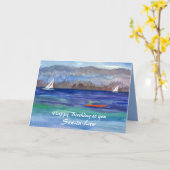 Kajakken Sailing Happy Birthday schoonzoon Kaart (Gele Bloem)