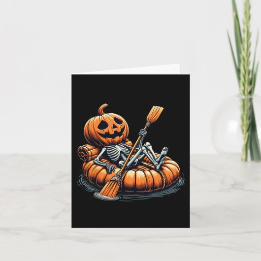 Kajakken Skeleton Grappig Halloween Kayak Kaart (Voorkant)