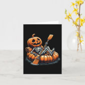Kajakken Skeleton Grappig Halloween Kayak Kaart (Gele Bloem)