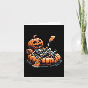 Kajakken Skeleton Grappig Halloween Kayak Kaart