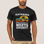 Kajakken waar avontuur rust ontmoet t-shirt (Voorkant)