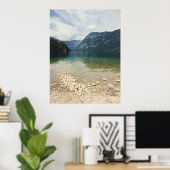 Kajakkers in de verte op het meer Foto Poster (Thuiskantoor)