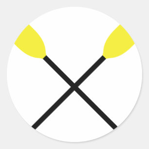 kajakpadels doorkruist ronde sticker