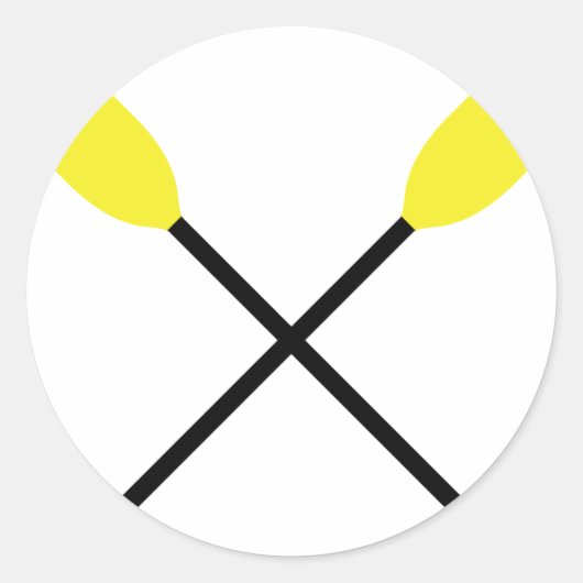 kajakpadels doorkruist ronde sticker (Voorkant)