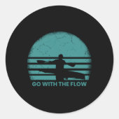 Kajakrivier Kajak Kayaker Ronde Sticker (Voorkant)