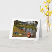 Kajaks in rust; Happy Birthday Kaart (Gele Bloem)