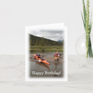 Kajaks op een eiland; Happy Birthday Kaart