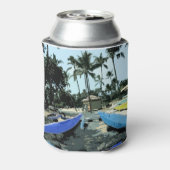 Kajaks op een Hawaiian Beach Koelbox Blikjeskoeler (Blikje Achterkant)