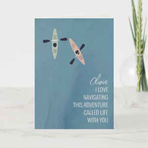 Kajaks op een meer vriendschap groet kaart