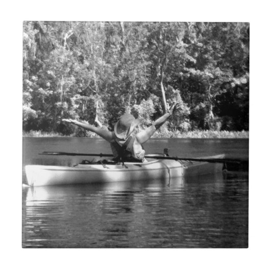 kajakvrouw tegeltje (Voorkant)
