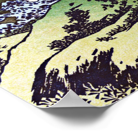 Kajikazawa in de provincie Kai Poster (Hoek)