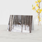 Kajuit in de winter notecard kaart (Gele Bloem)