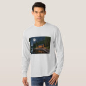Kajuit in het bos 's nachts t-shirt (Voorkant volledig)
