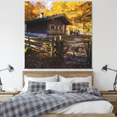 Kajuit voor stamhout in de Bossen Canvas Afdruk (Insitu (Slaapkamer))