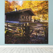 Kajuit voor stamhout in de Bossen Canvas Afdruk (Insitu (Houten vloer))