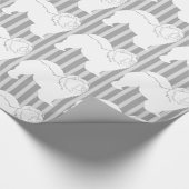 Kajuitomhulling wit silhouet grijs cadeaupapier (Hoek)