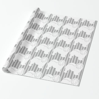 Kajuitomhulling wit silhouet grijs cadeaupapier