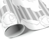 Kajuitomhulling wit silhouet grijs cadeaupapier (Rol Hoek)