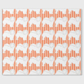 Kajuitomwikkeling van papier, wit sinaasappel silh cadeaupapier (Vlak)