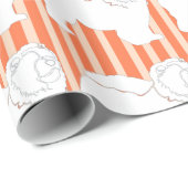 Kajuitomwikkeling van papier, wit sinaasappel silh cadeaupapier (Rol Hoek)