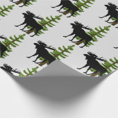 Kajuitstijl Moose en Pine Tree Patroon Cadeaupapier (Hoek)