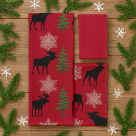 Kajuitstijl Moose Pine Tree Snowflake Kerstmis Bad Handdoek